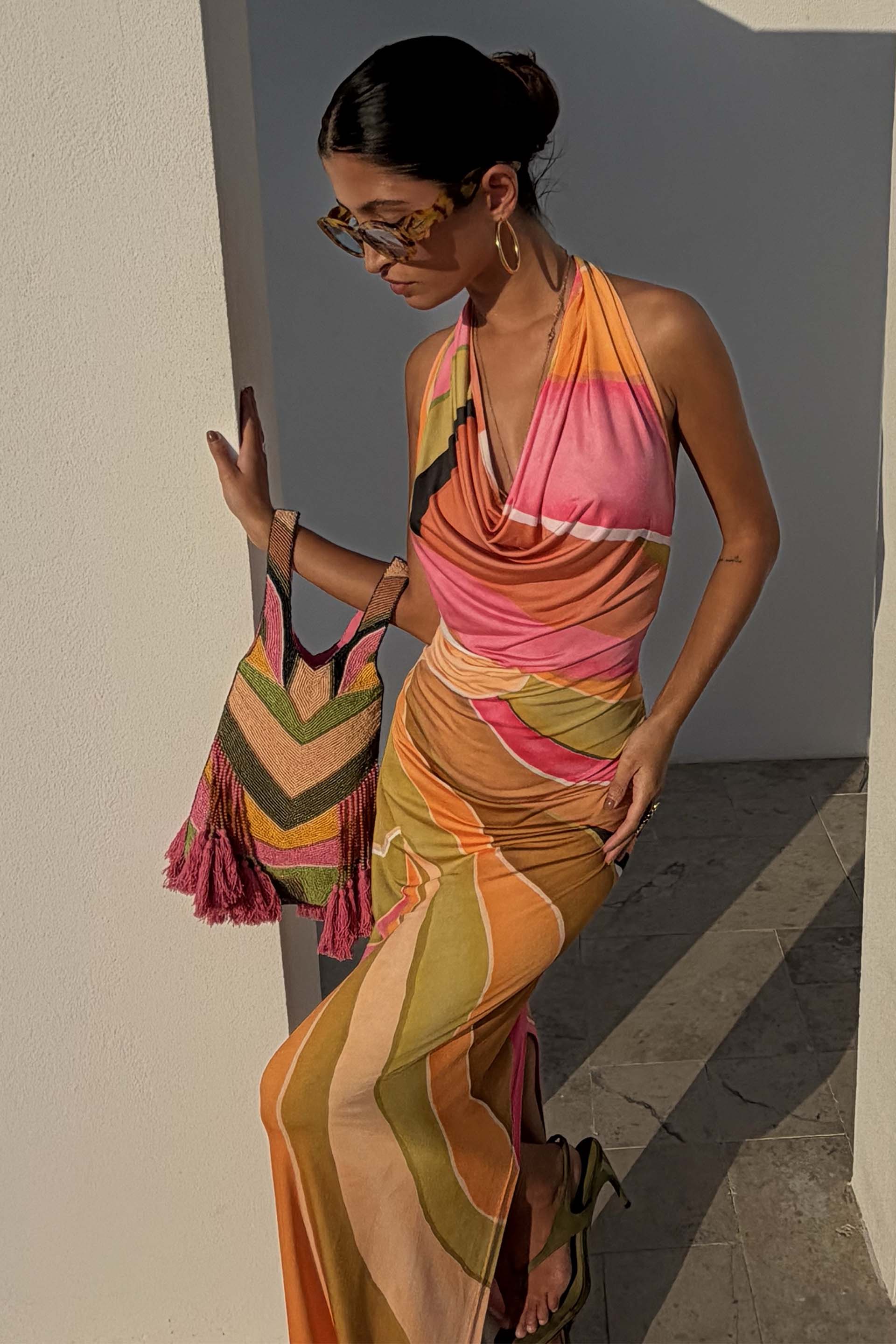 Abstract Beaded Fringe Bag - Image 5