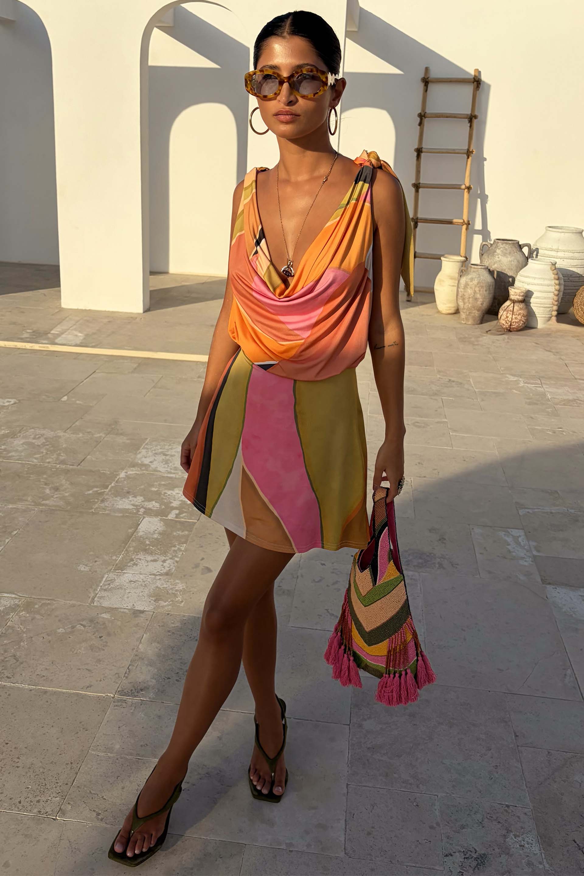 Abstract Beaded Fringe Bag - Image 8