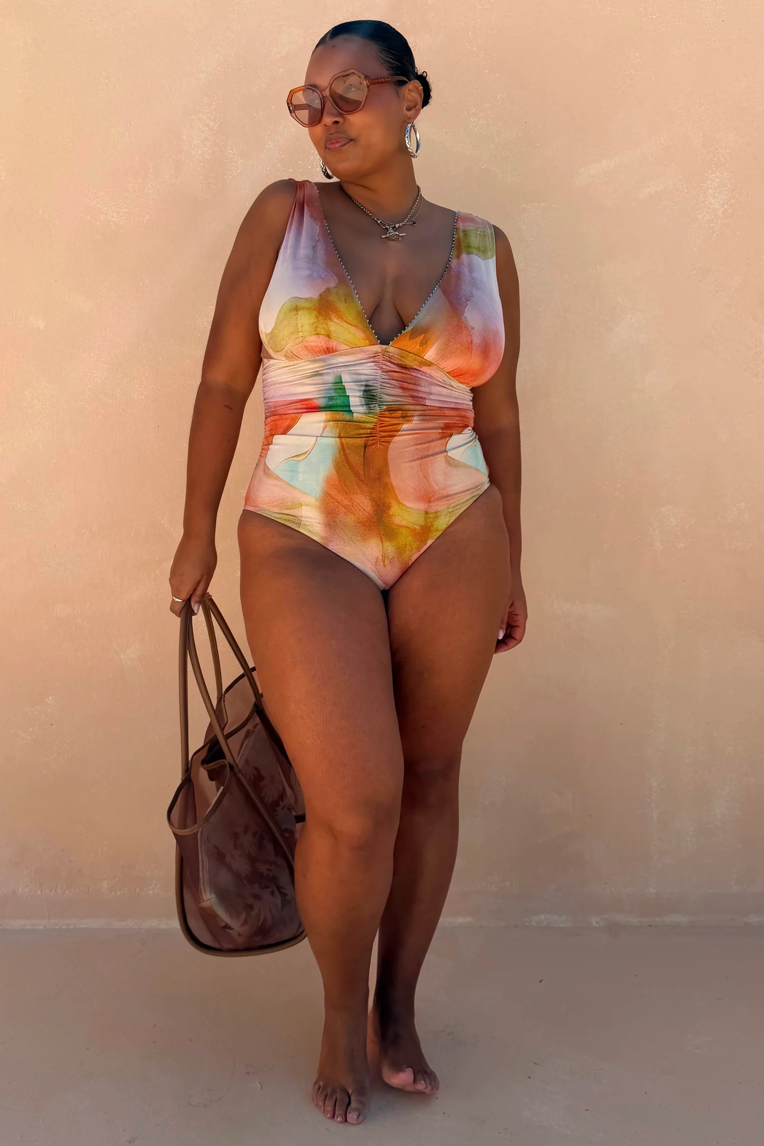 Abstract Plunge Swimsuit - Image 3