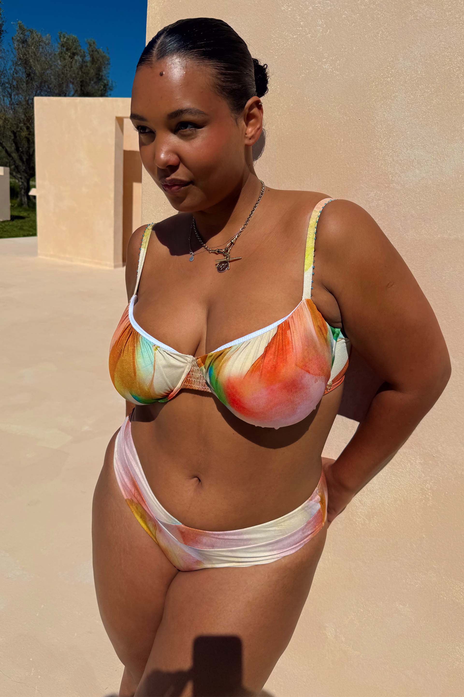 Abstract Ruched Bikini Top - Image 4