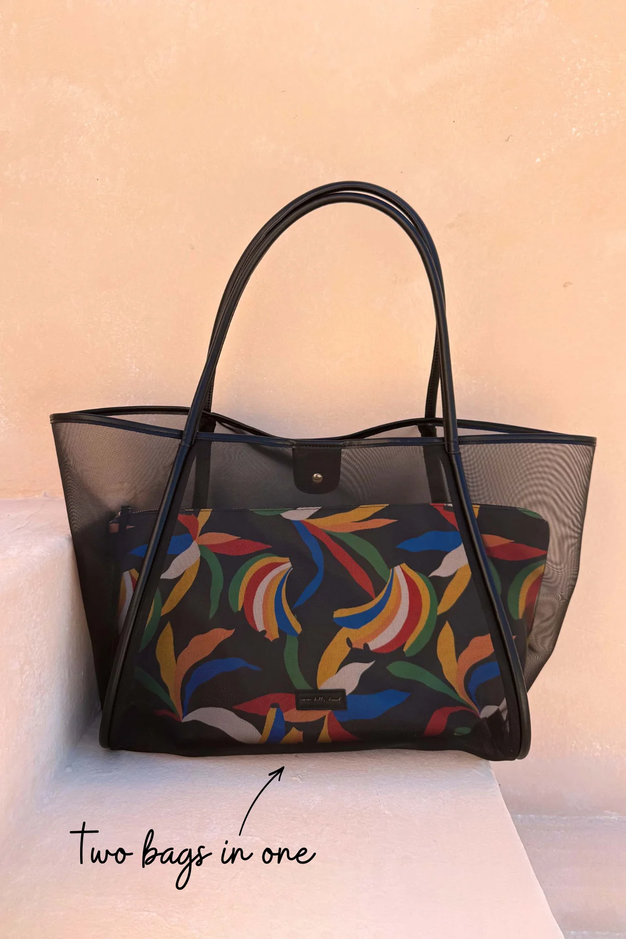 Black Mesh Tote Bag - Image 8