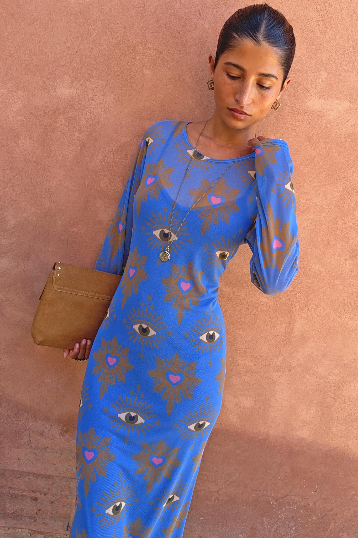 Blue Eye Mesh Dress - Image 2