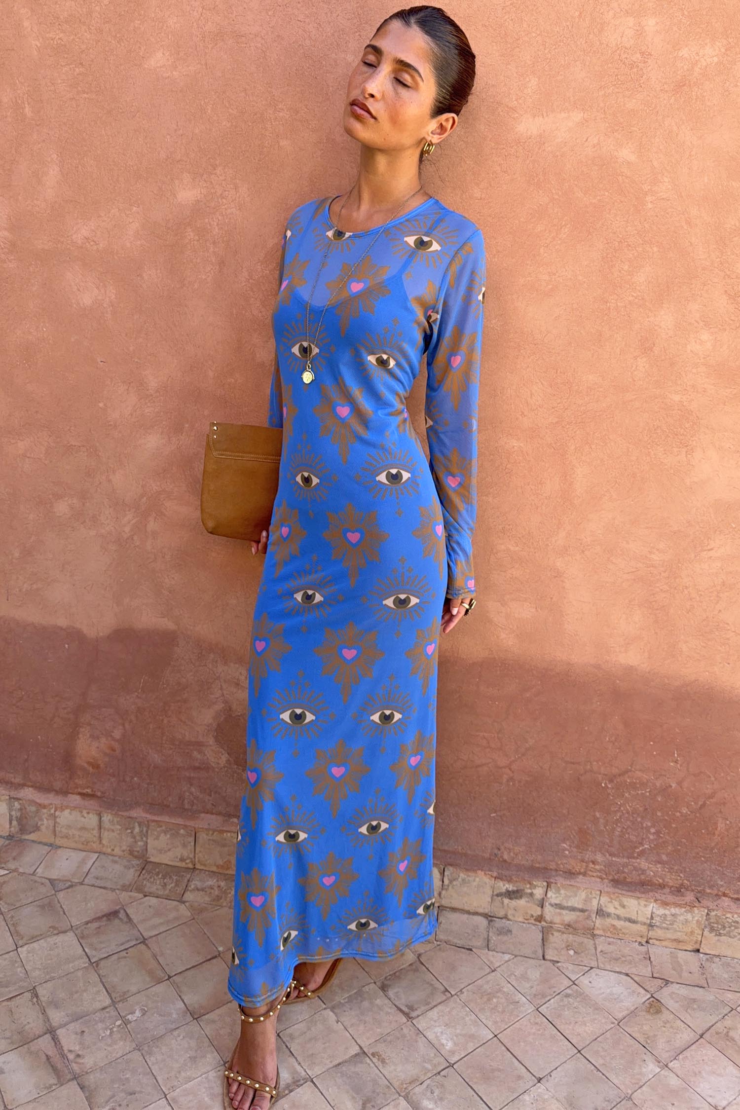 Blue Eye Mesh Dress - Image 5