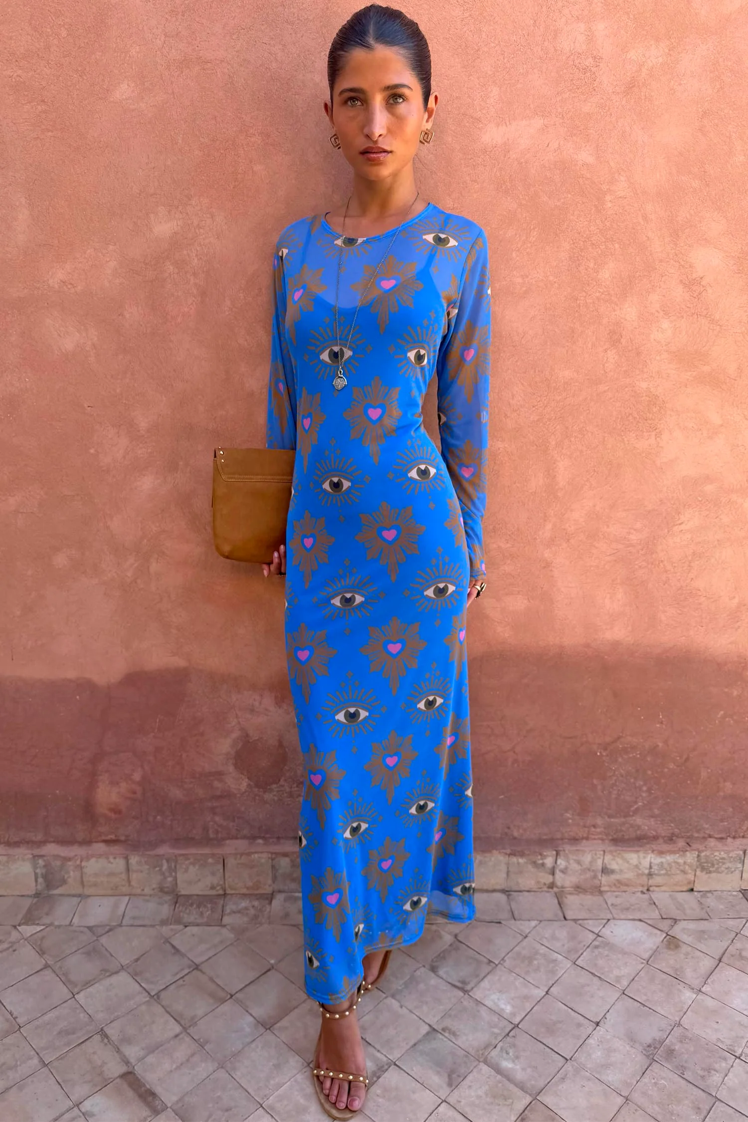 Blue Eye Mesh Dress Petite - Image 2
