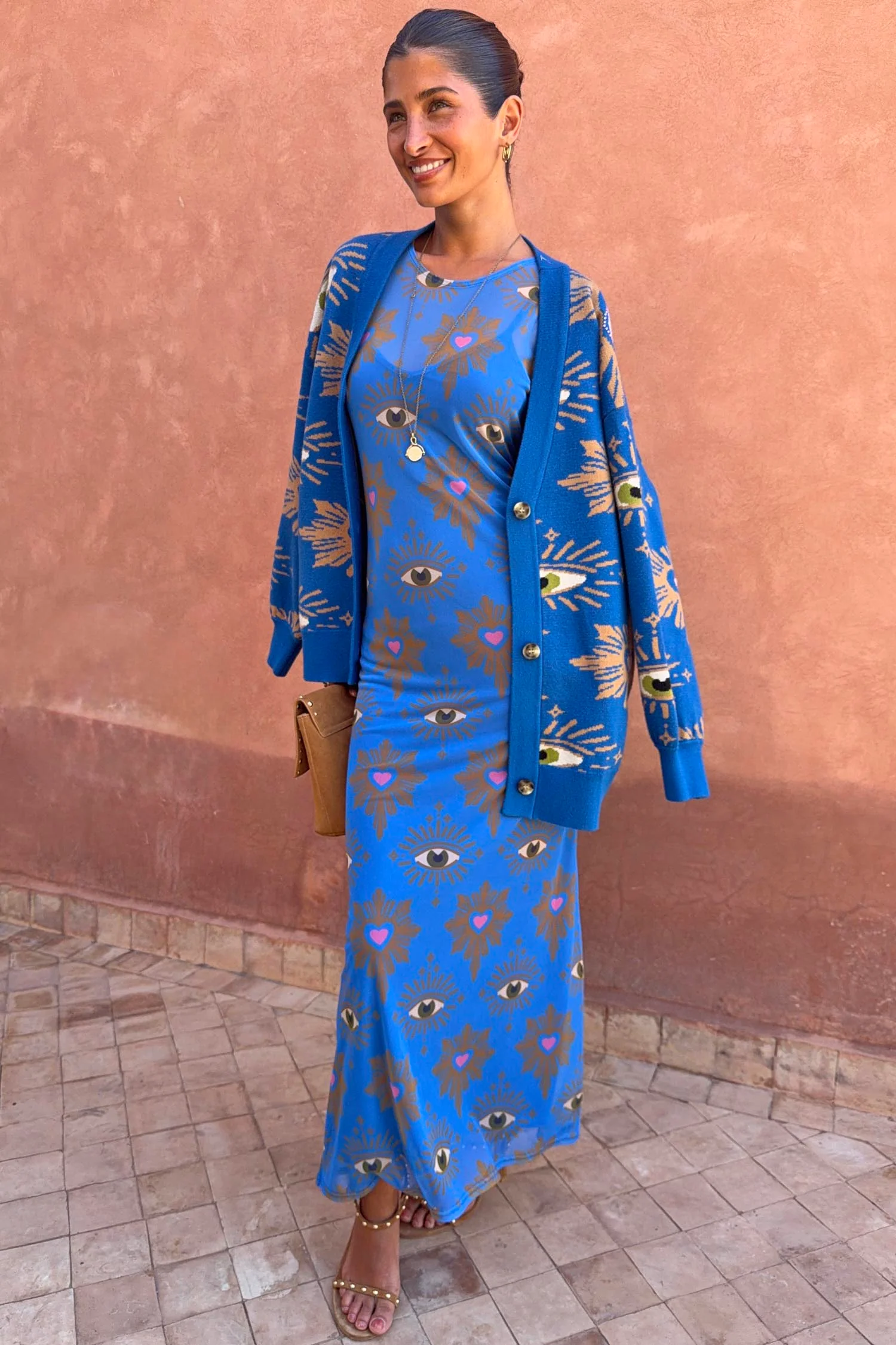 Blue Eye Mesh Dress Petite - Image 4