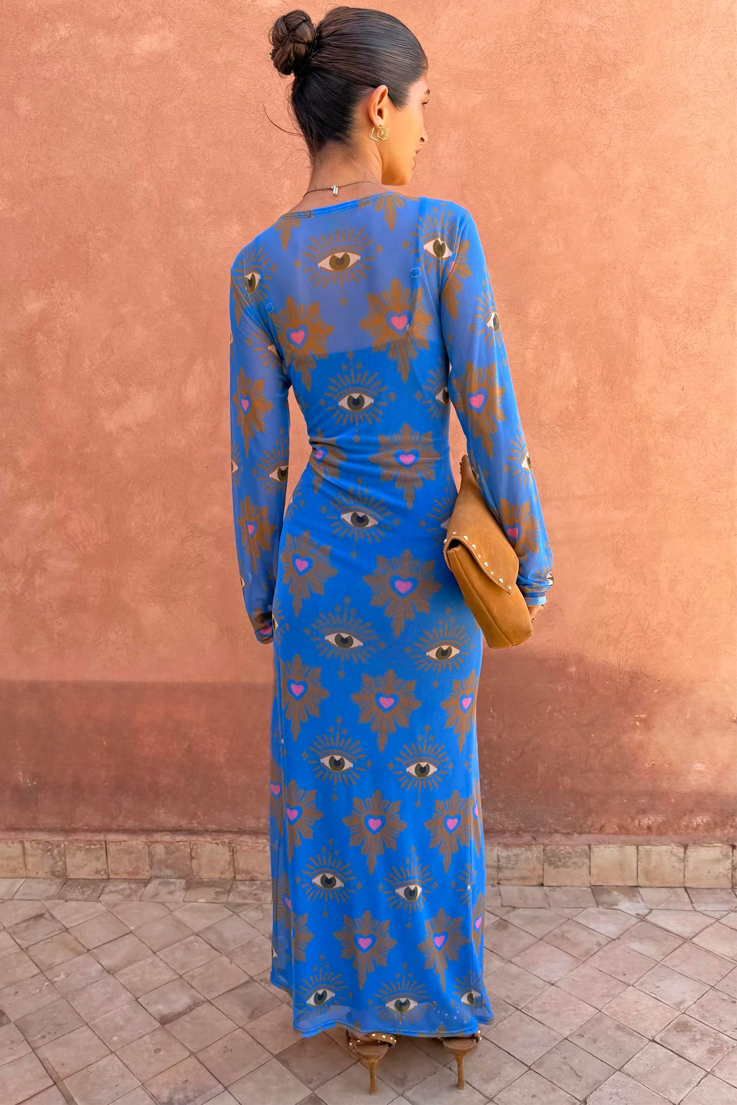 Blue Eye Mesh Dress Petite - Image 7