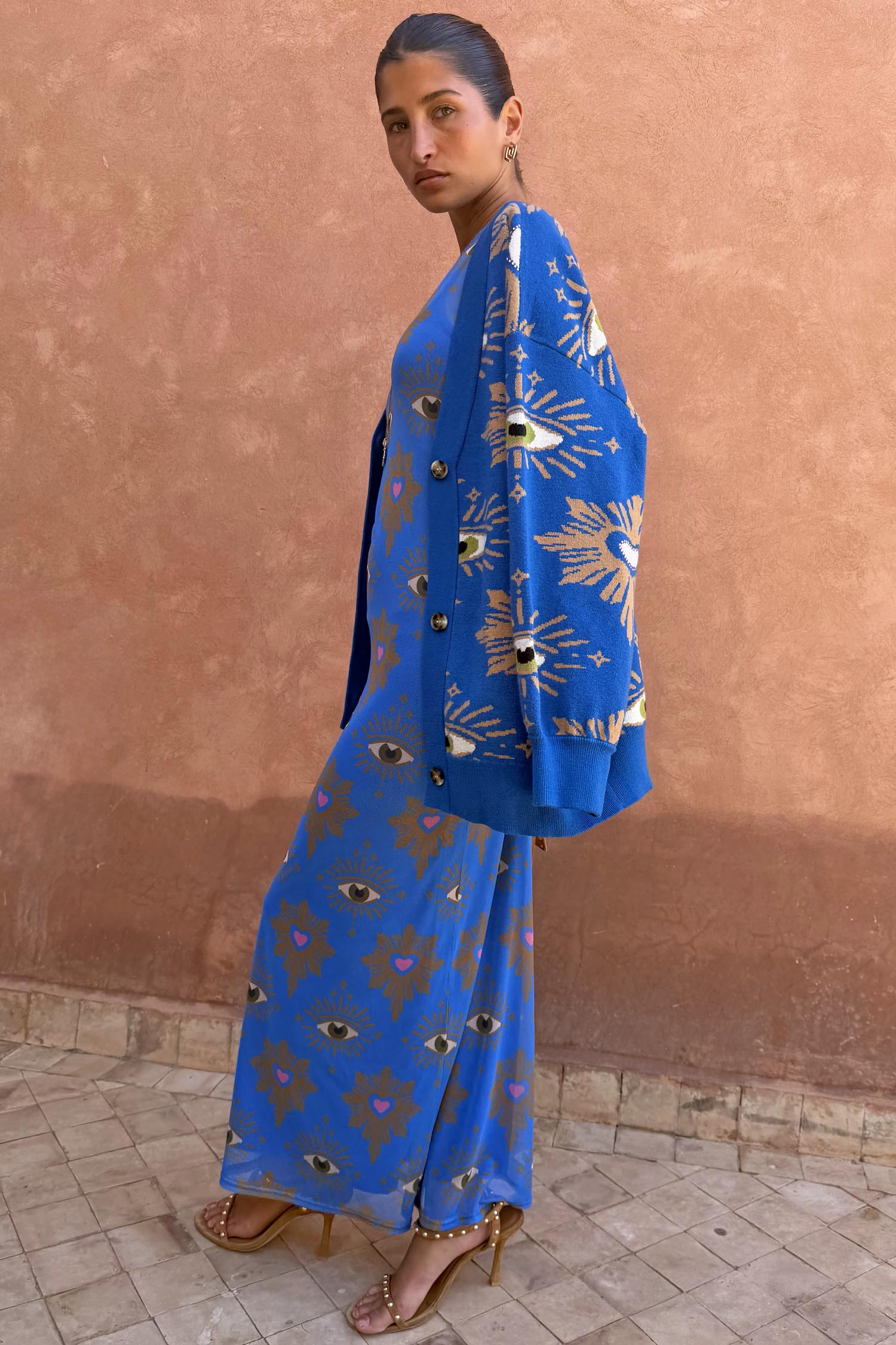 Blue Eye Mesh Dress Petite - Image 8