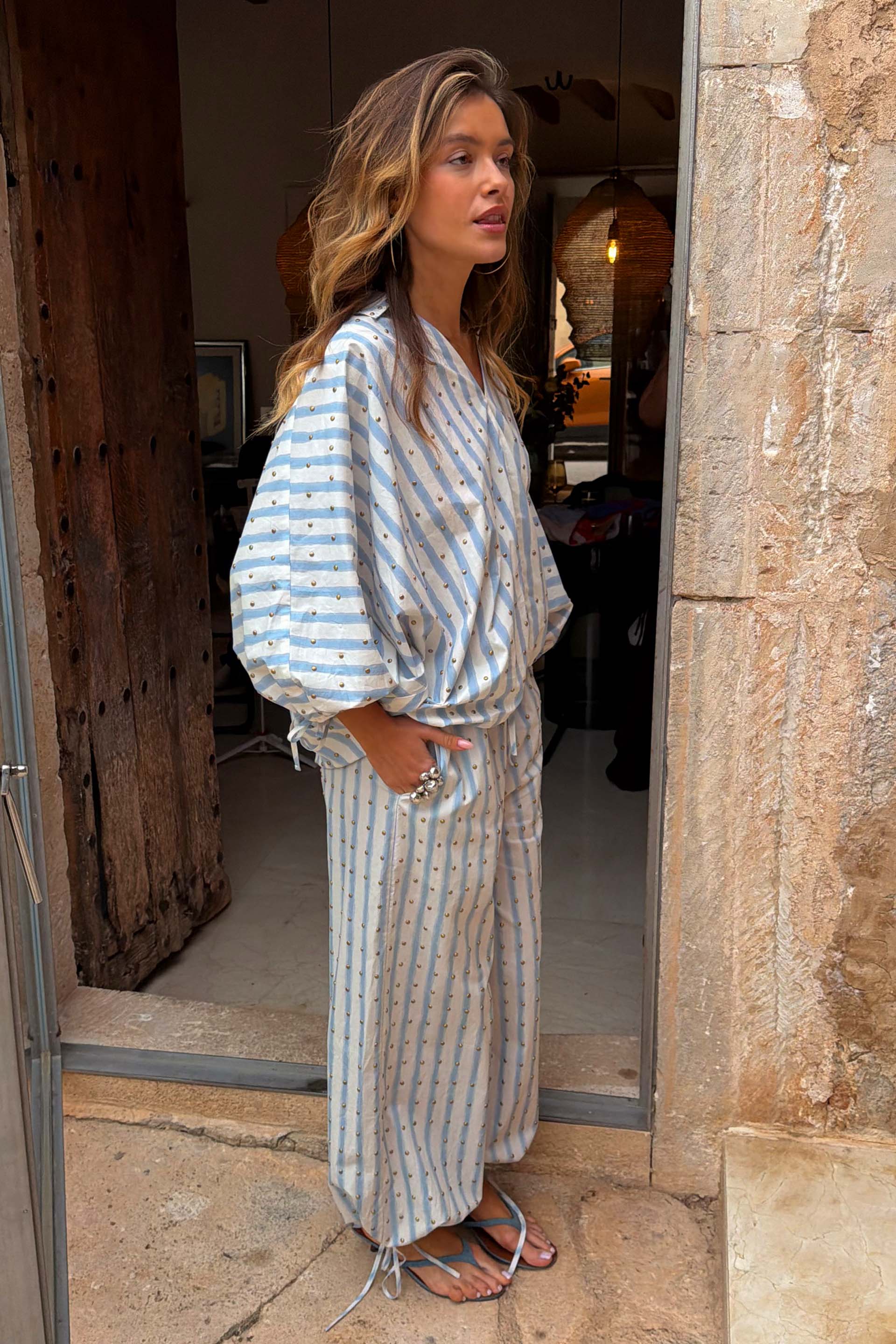 Blue Stripe Balloon Trouser - Image 5