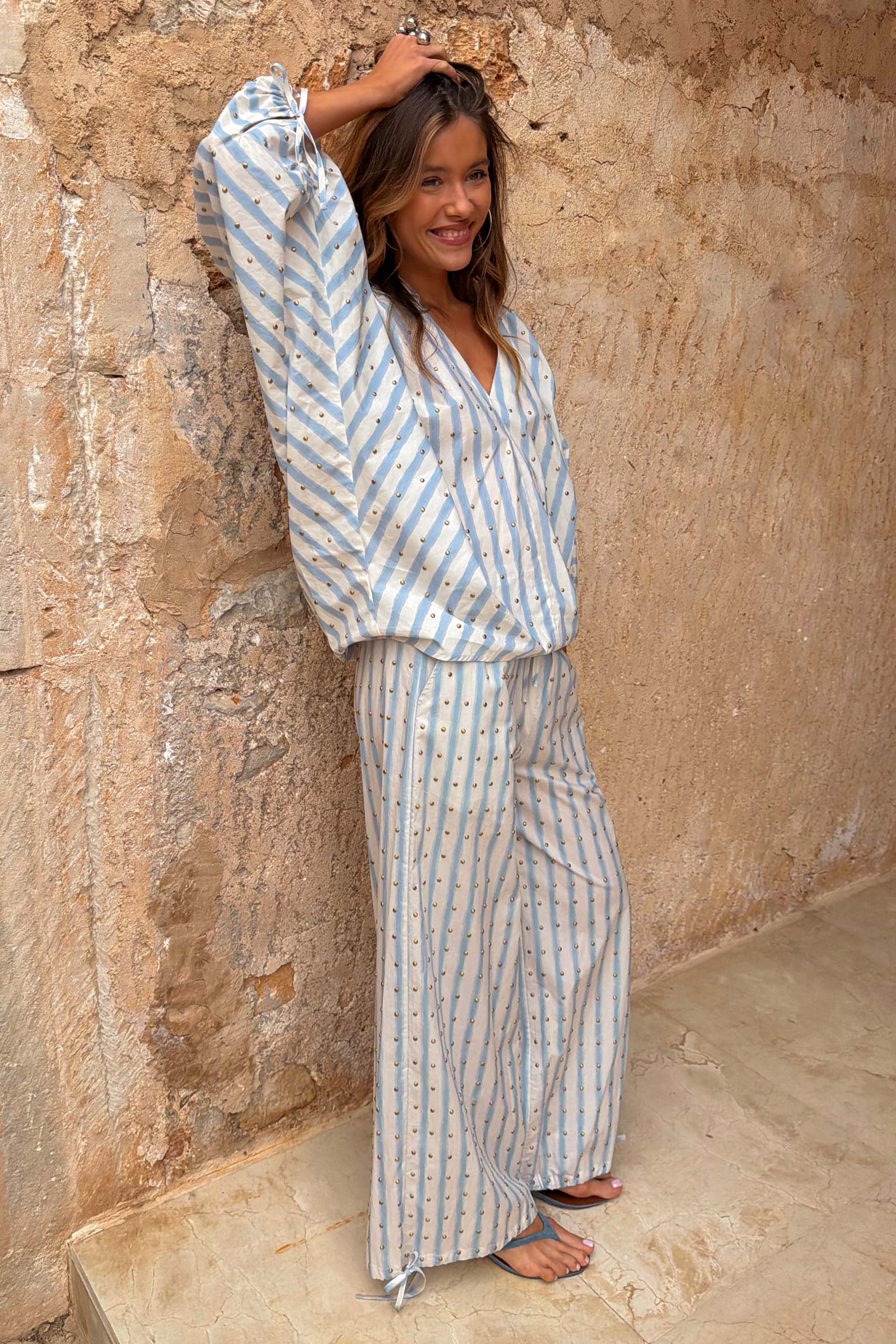 Blue Stripe Balloon Trouser - Image 7