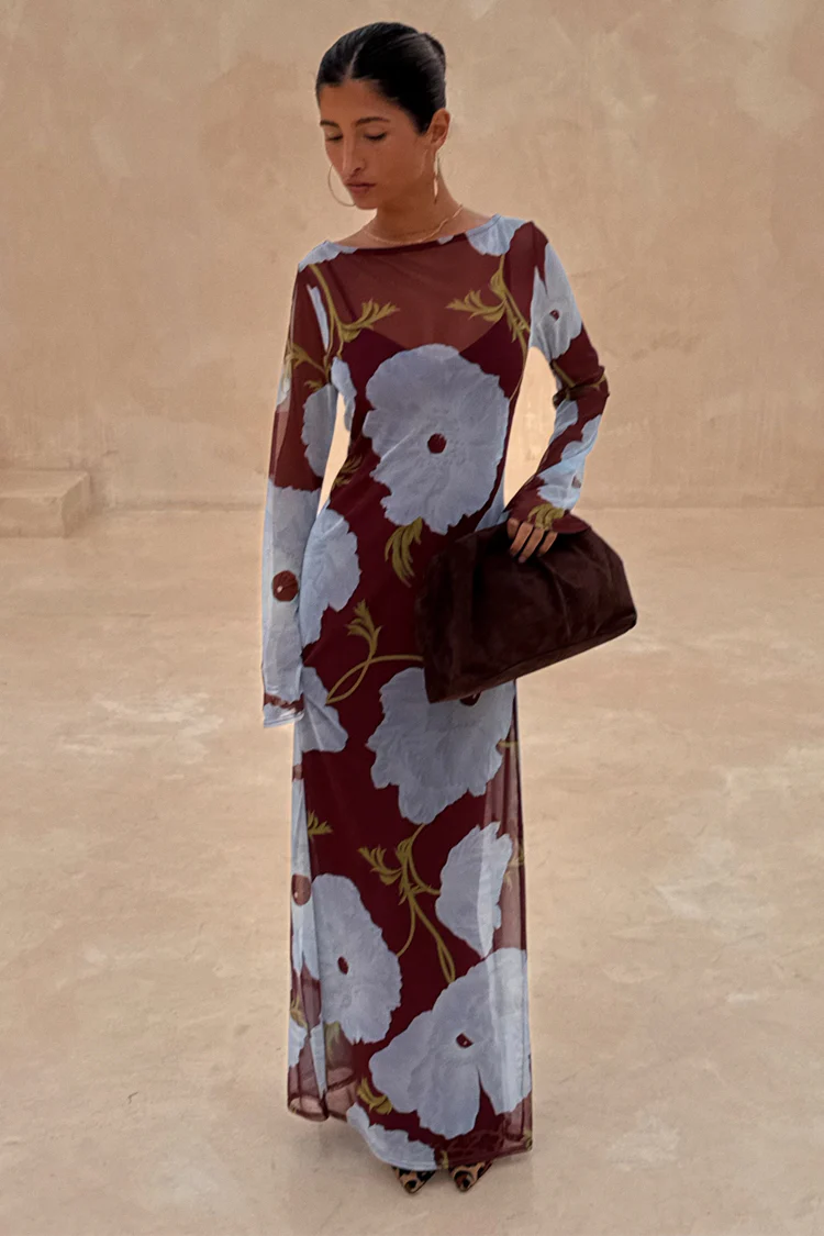 Burgundy & Blue Poppy Aria Dress - Image 10