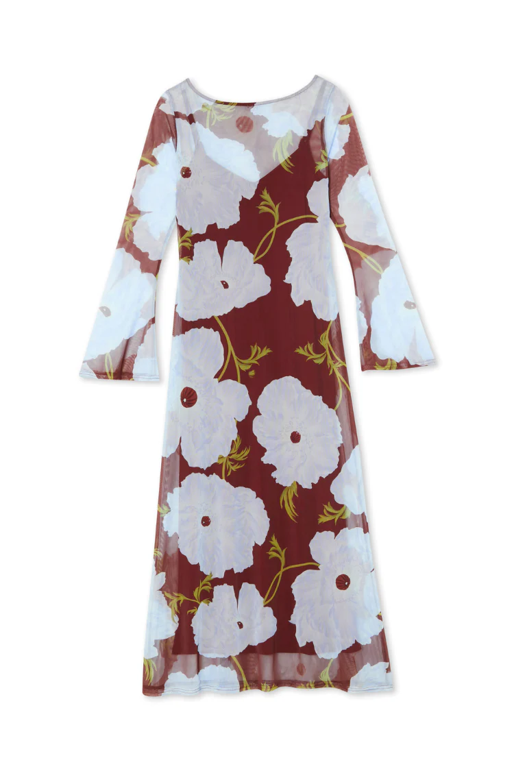 Burgundy & Blue Poppy Aria Dress - Image 11