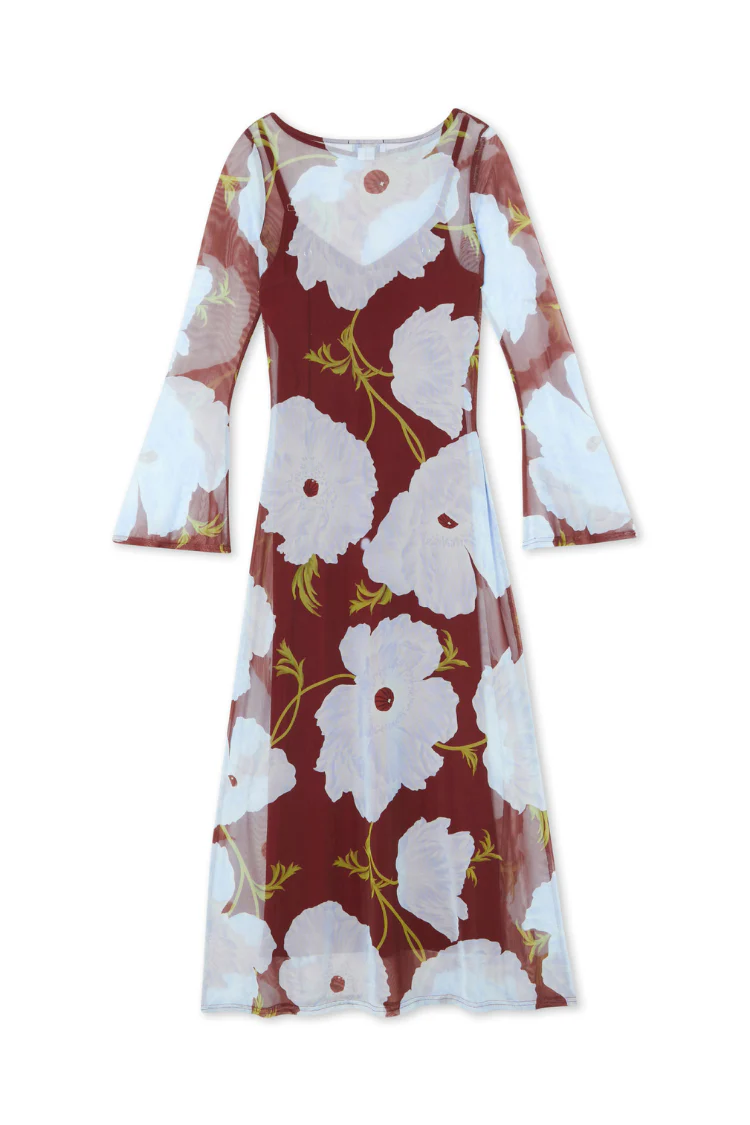 Burgundy & Blue Poppy Aria Dress - Image 12