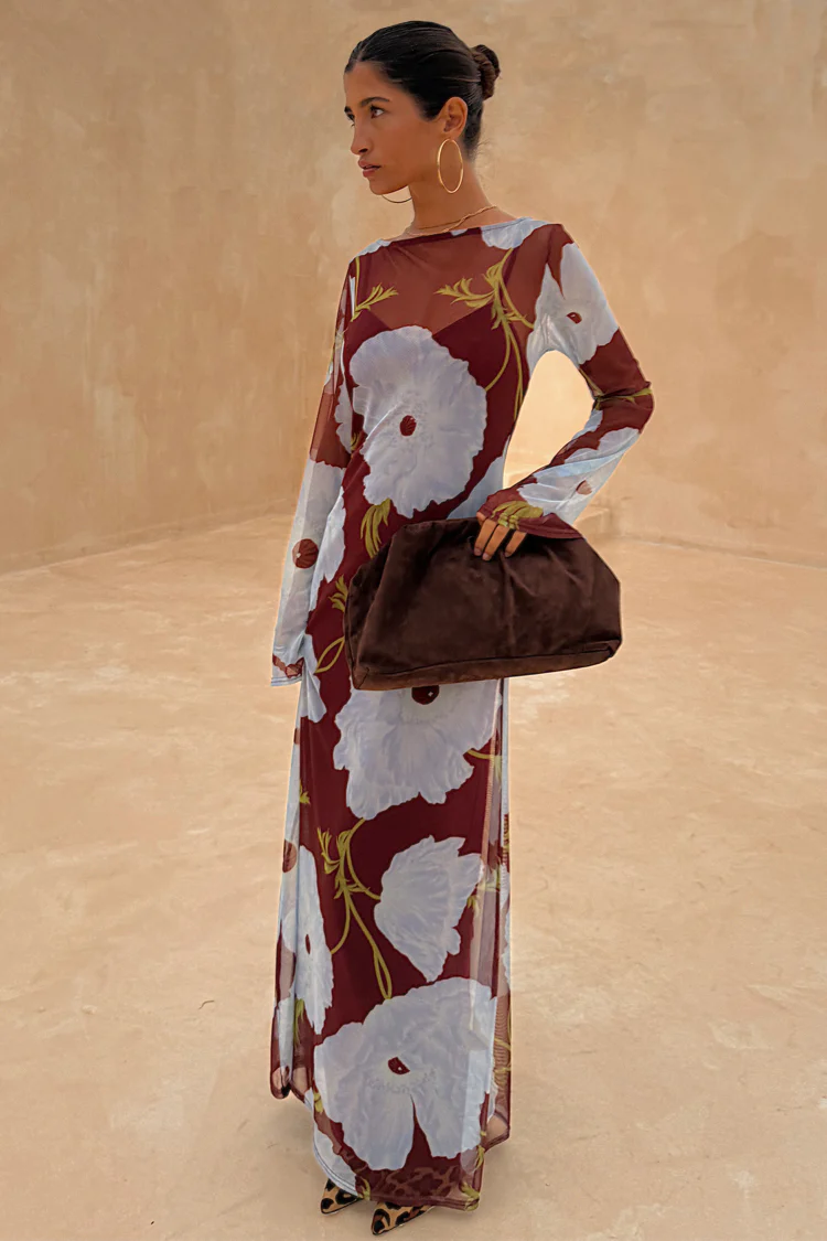 Burgundy & Blue Poppy Aria Dress - Image 9