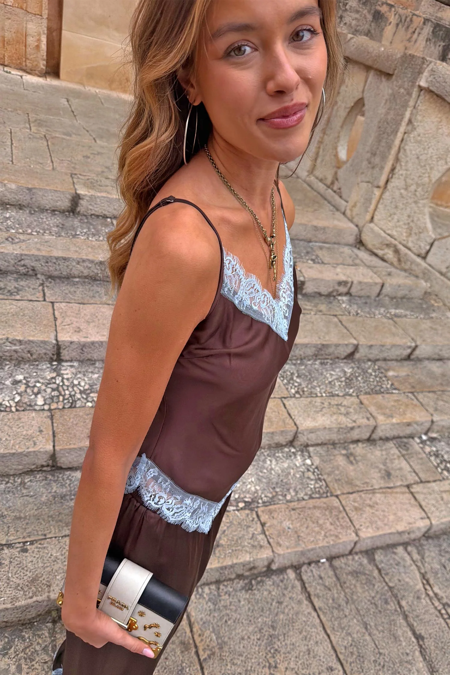 Chocolate Aurelia Top With Blue Lace - Image 5