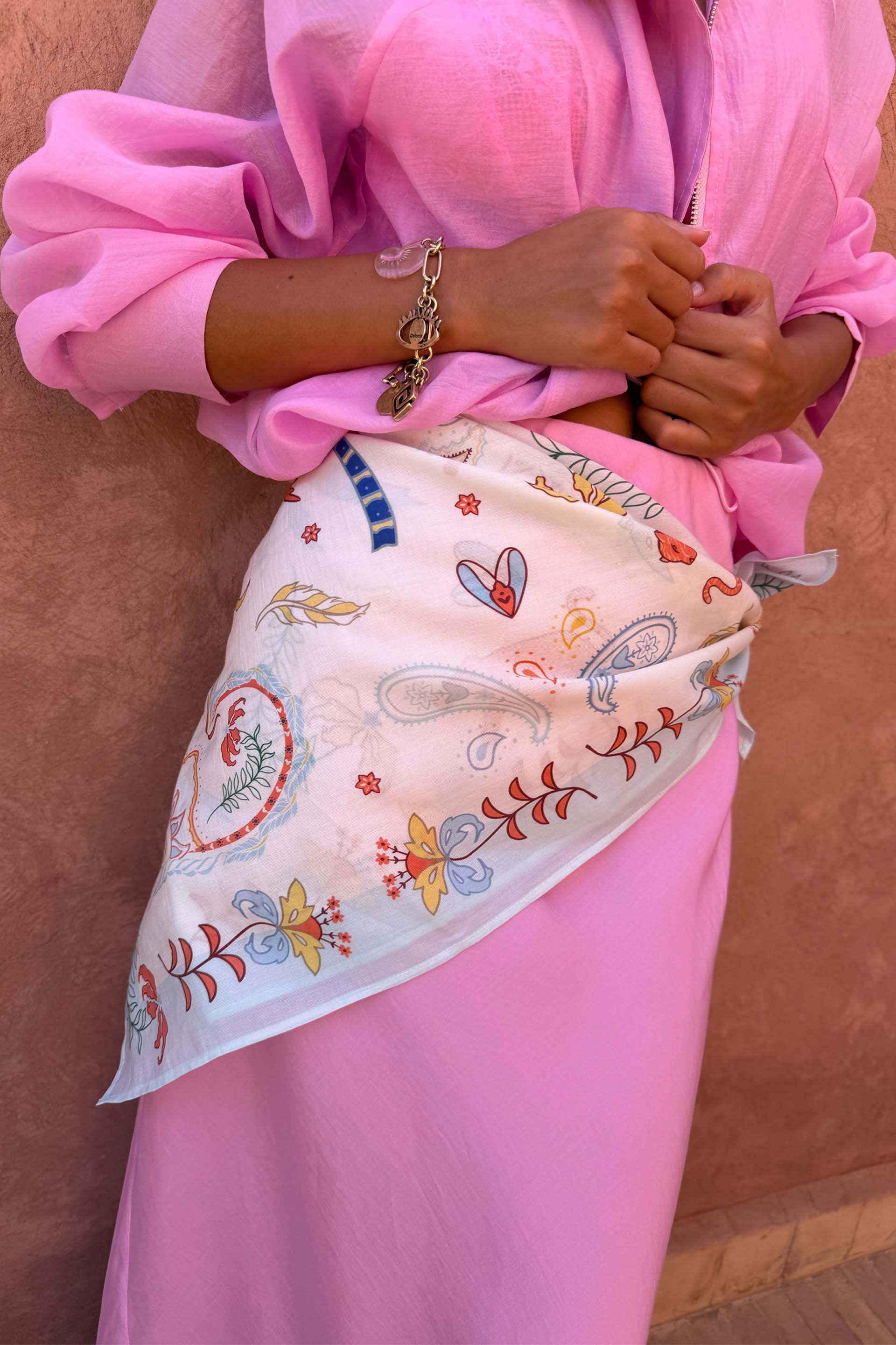 Cream Bandana in Tigress Print - Image 2