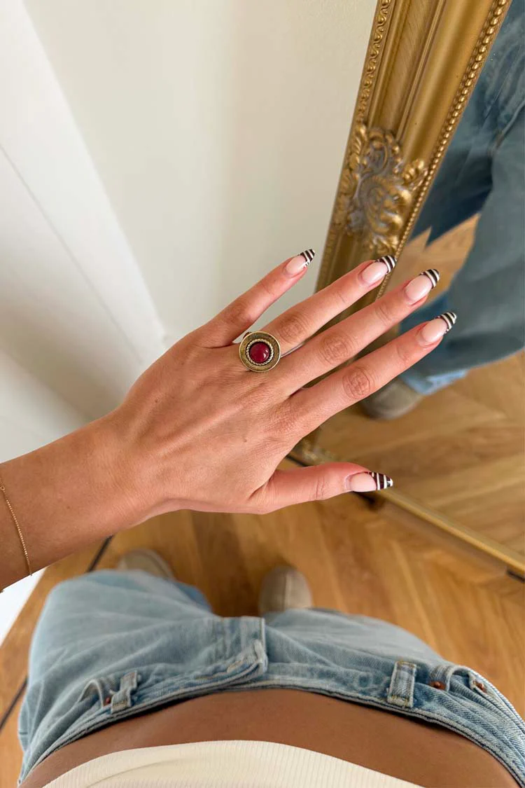 Deloris Red Circle Ring - Image 3