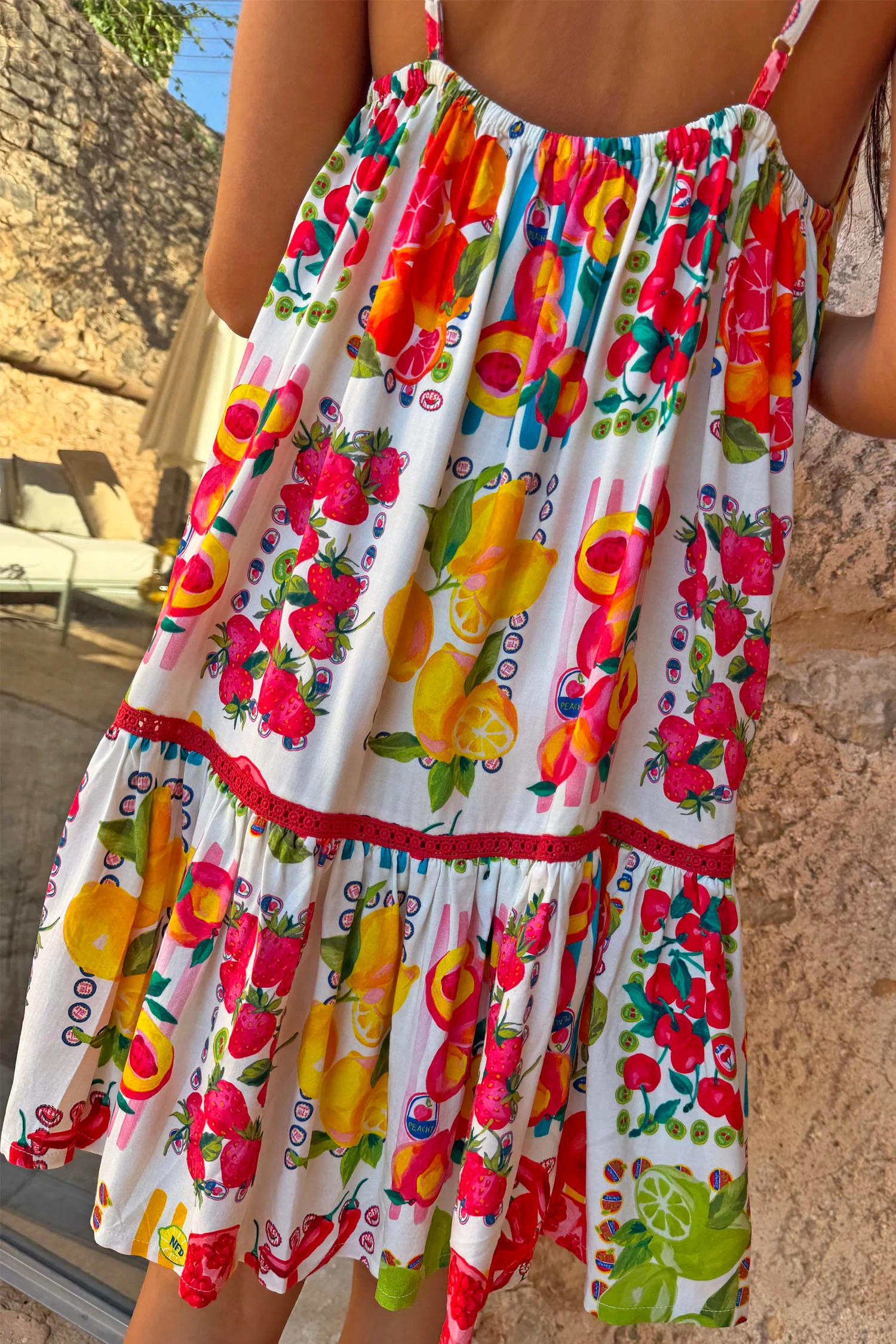 Fruit Stamps Mini Dress - Image 10