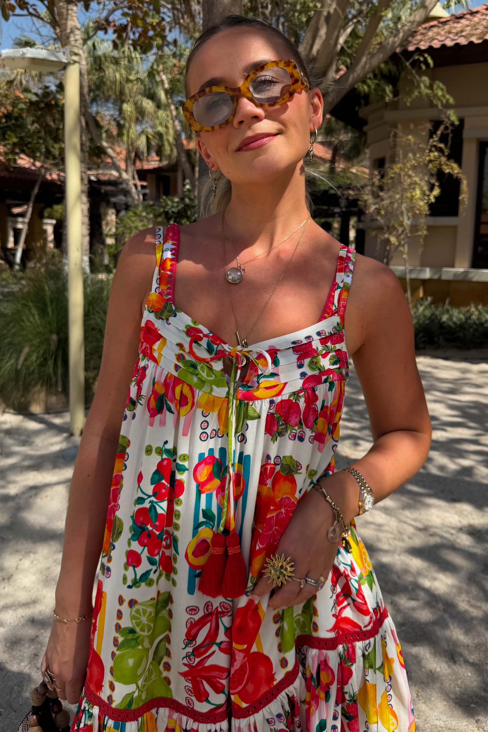 Fruit Stamps Mini Dress - Image 9