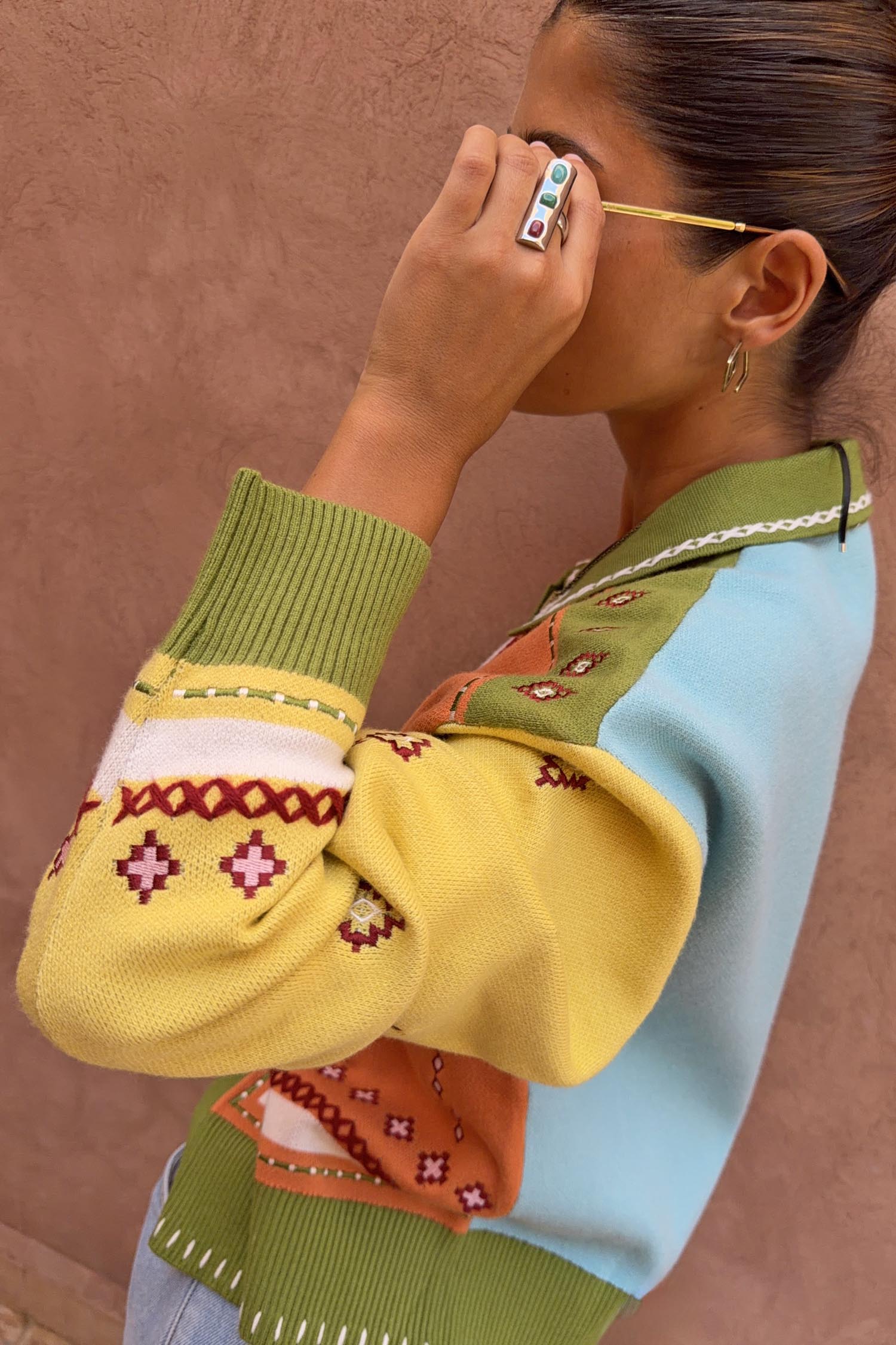 Geometric Palm Cardigan - Image 10
