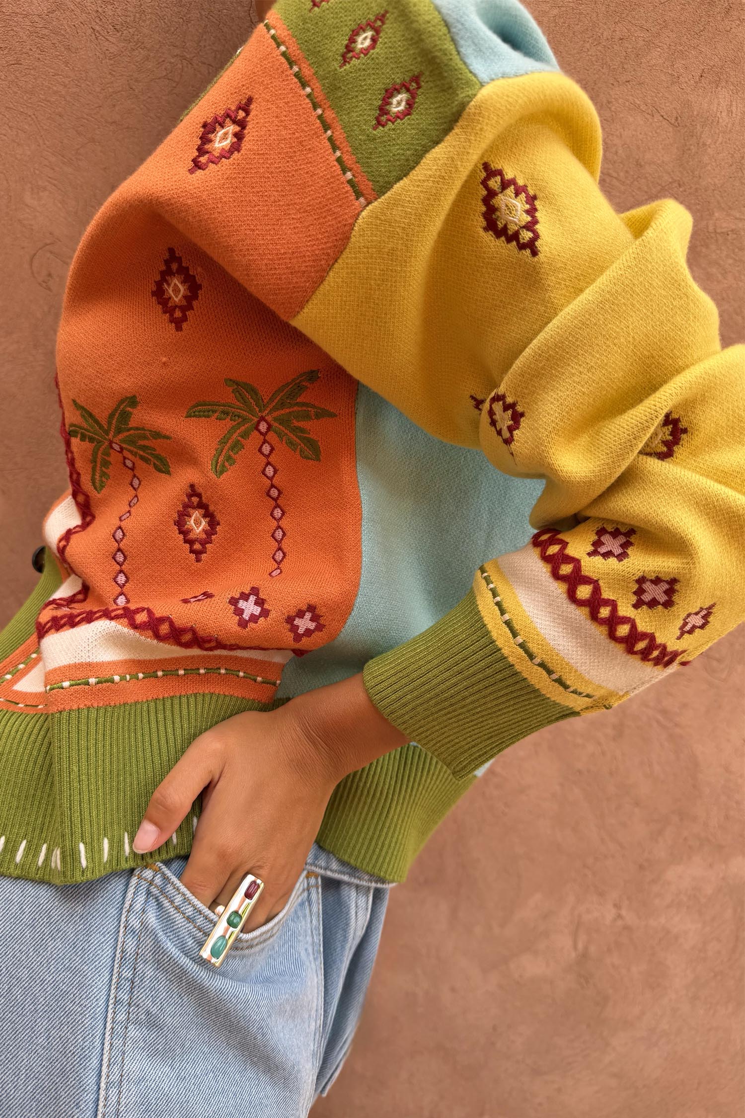 Geometric Palm Cardigan - Image 5