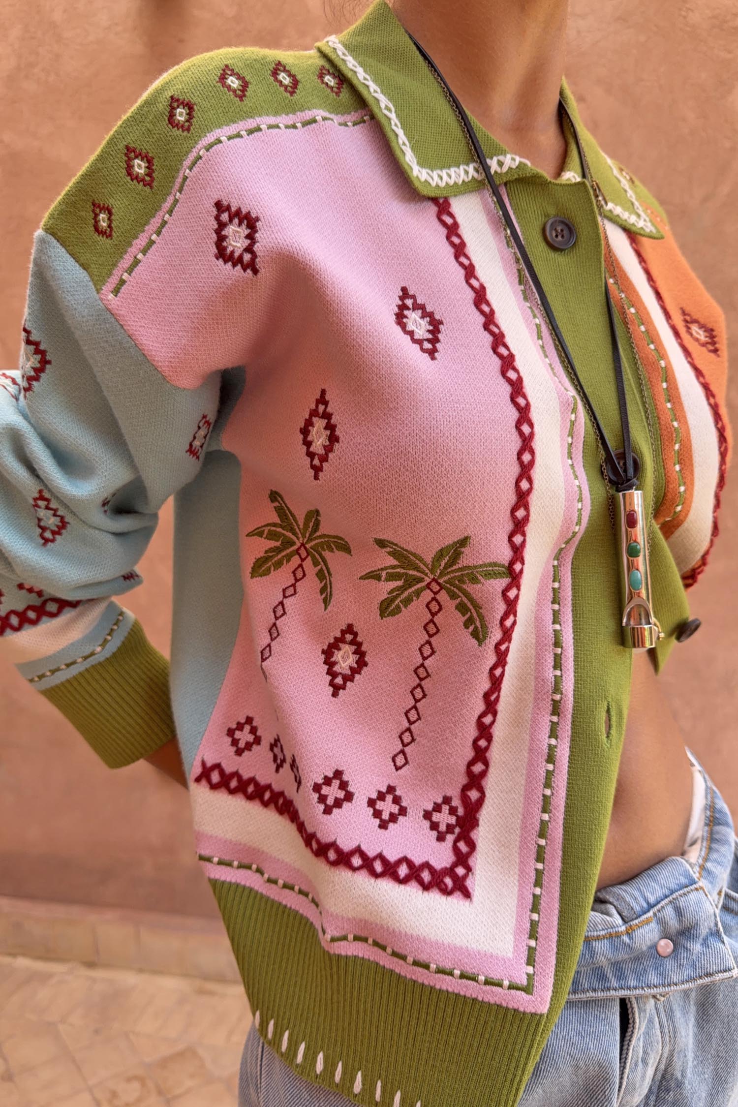 Geometric Palm Cardigan - Image 6