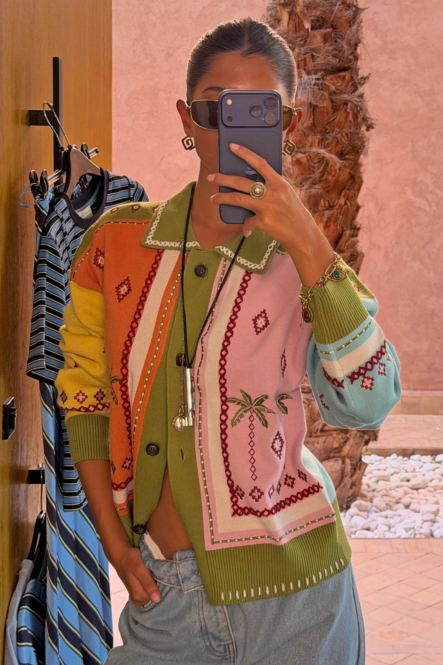 Geometric Palm Cardigan - Image 8