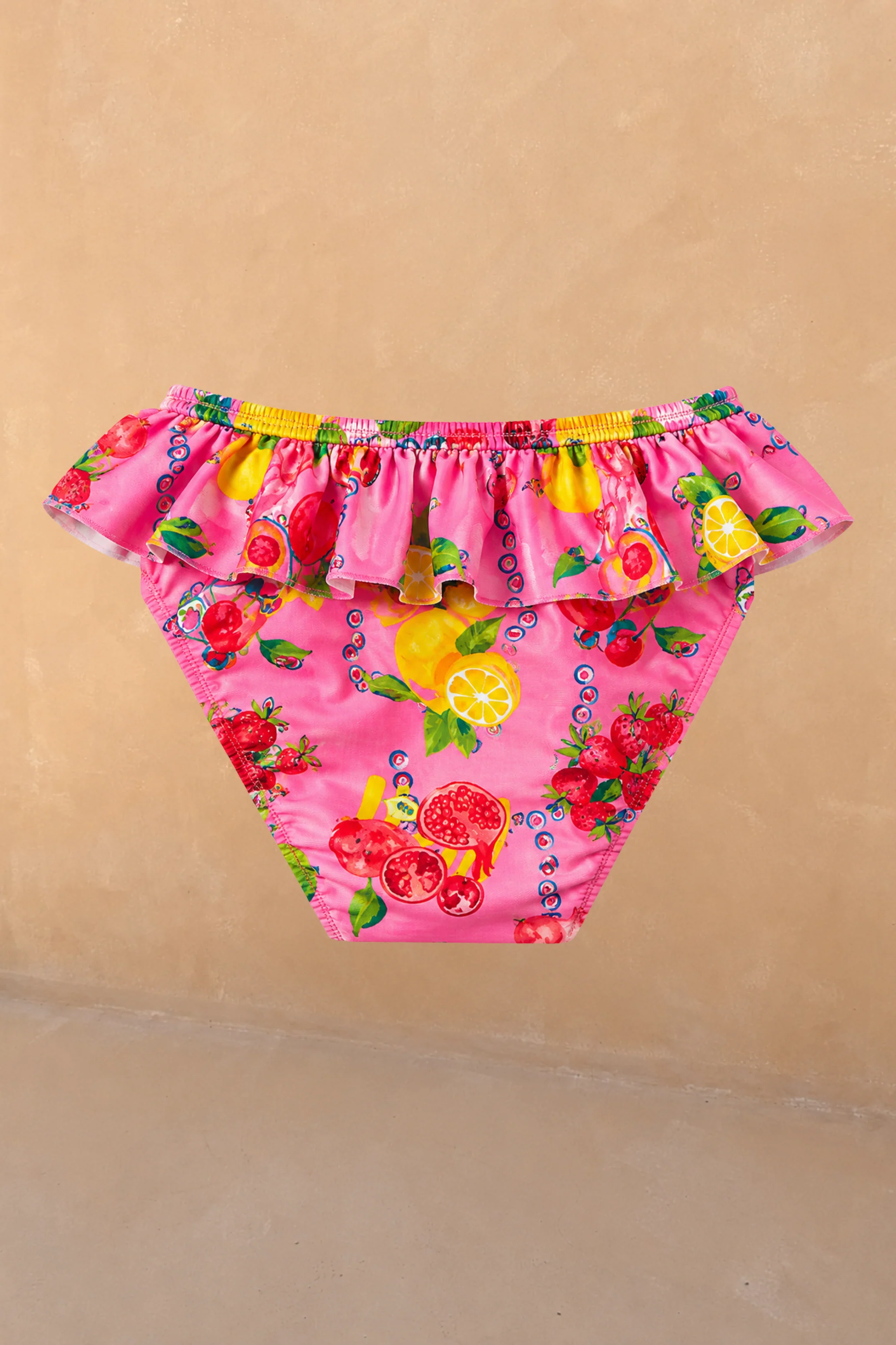 Girls Pink Fruit Crop Bikini Set - Image 5