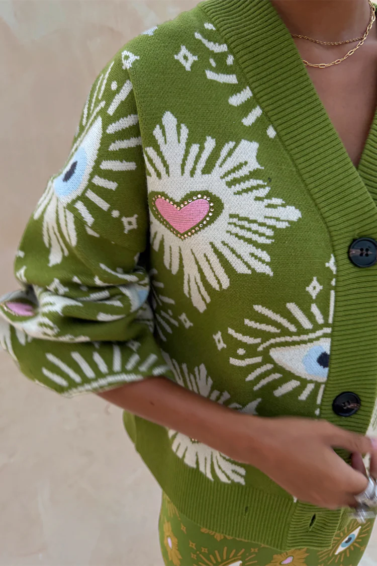 Khaki Eye Cardigan - Image 5
