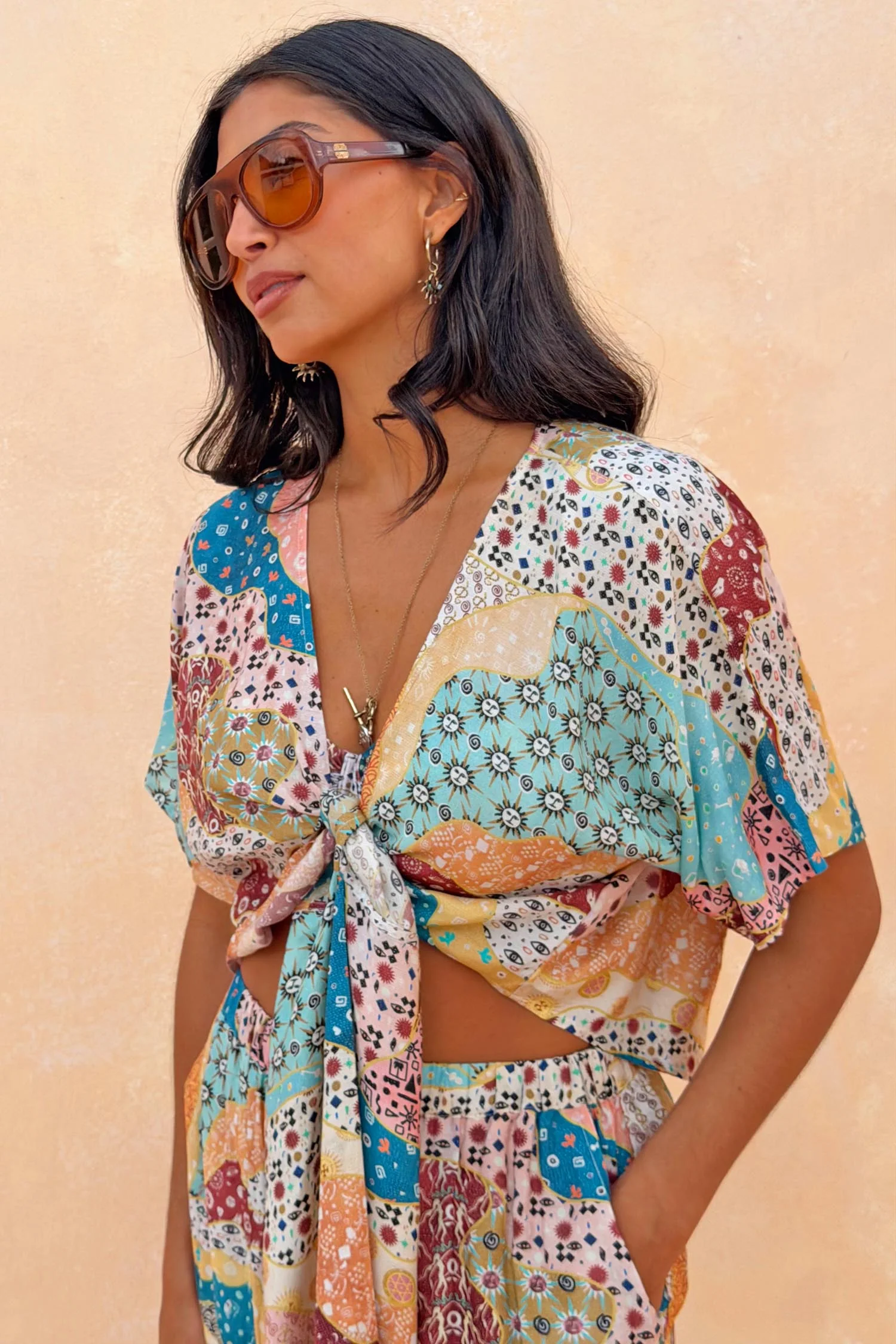 Morocco Tie Front Top - Image 2