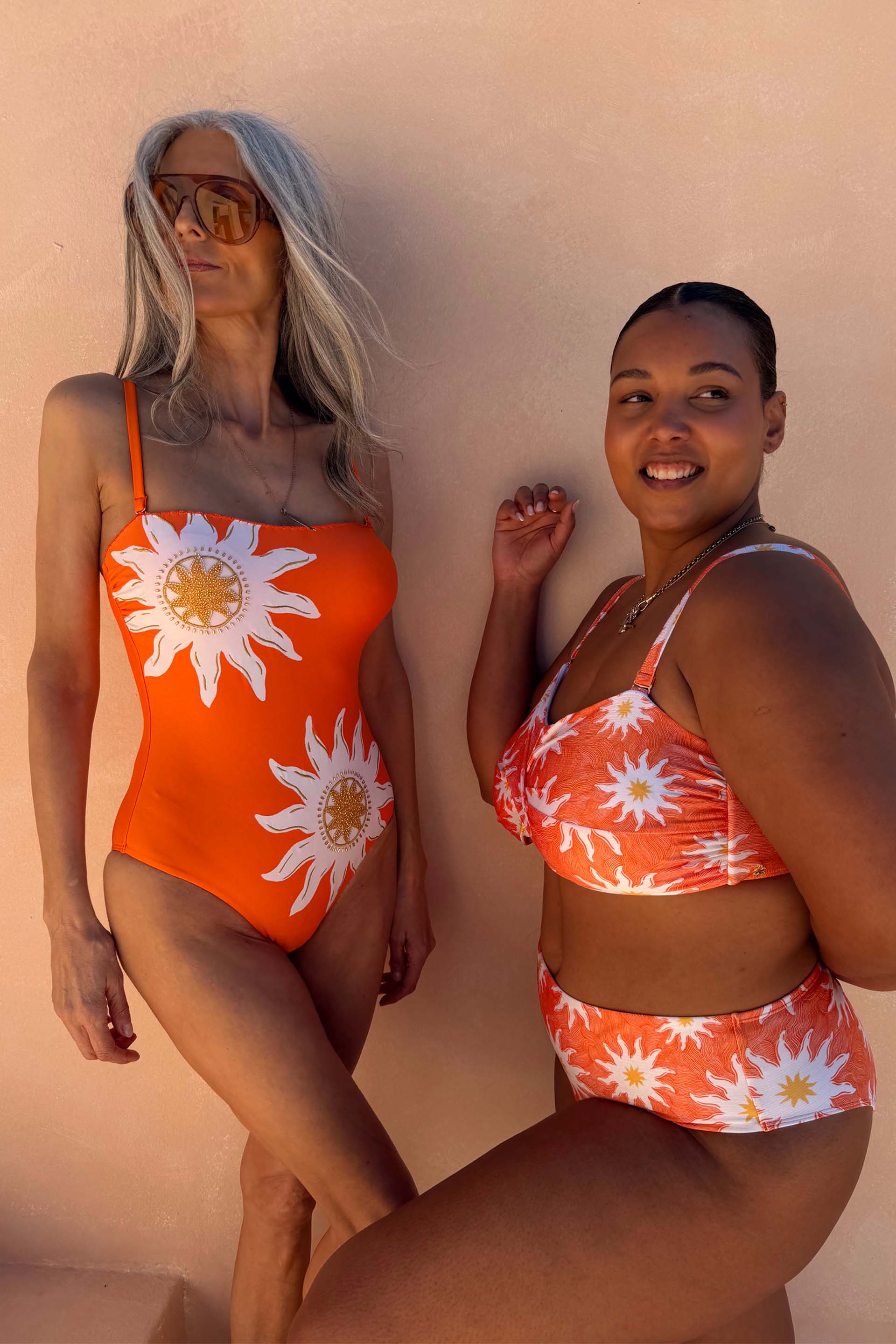 Orange Sun Bandeau Swimsuit - Image 9