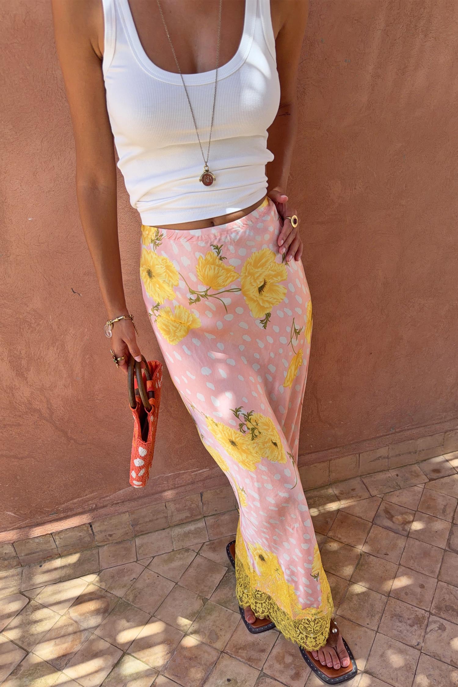 Pink Fawn Poppy Midi Maeva Skirt - Image 2