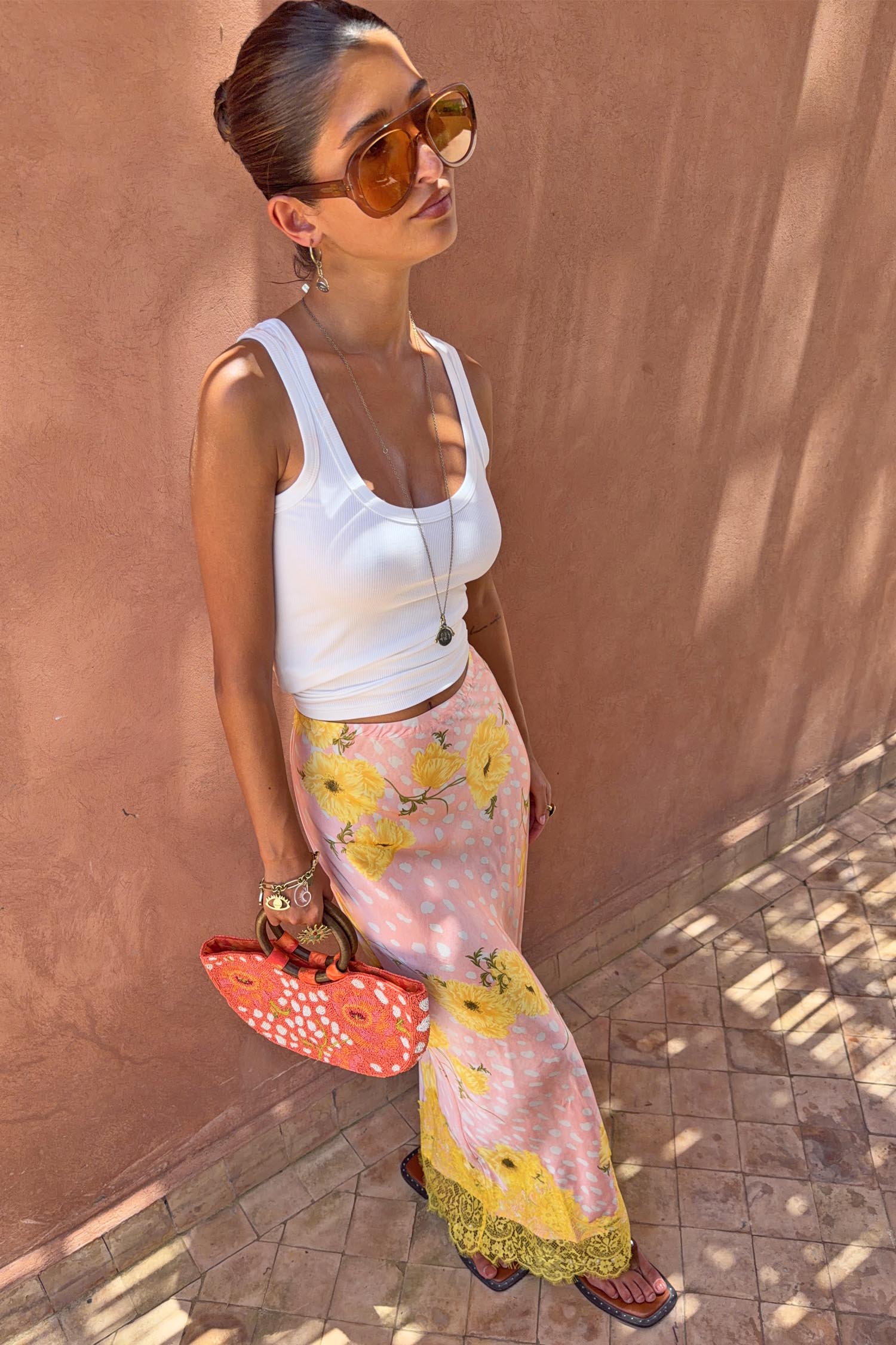Pink Fawn Poppy Midi Maeva Skirt - Image 3