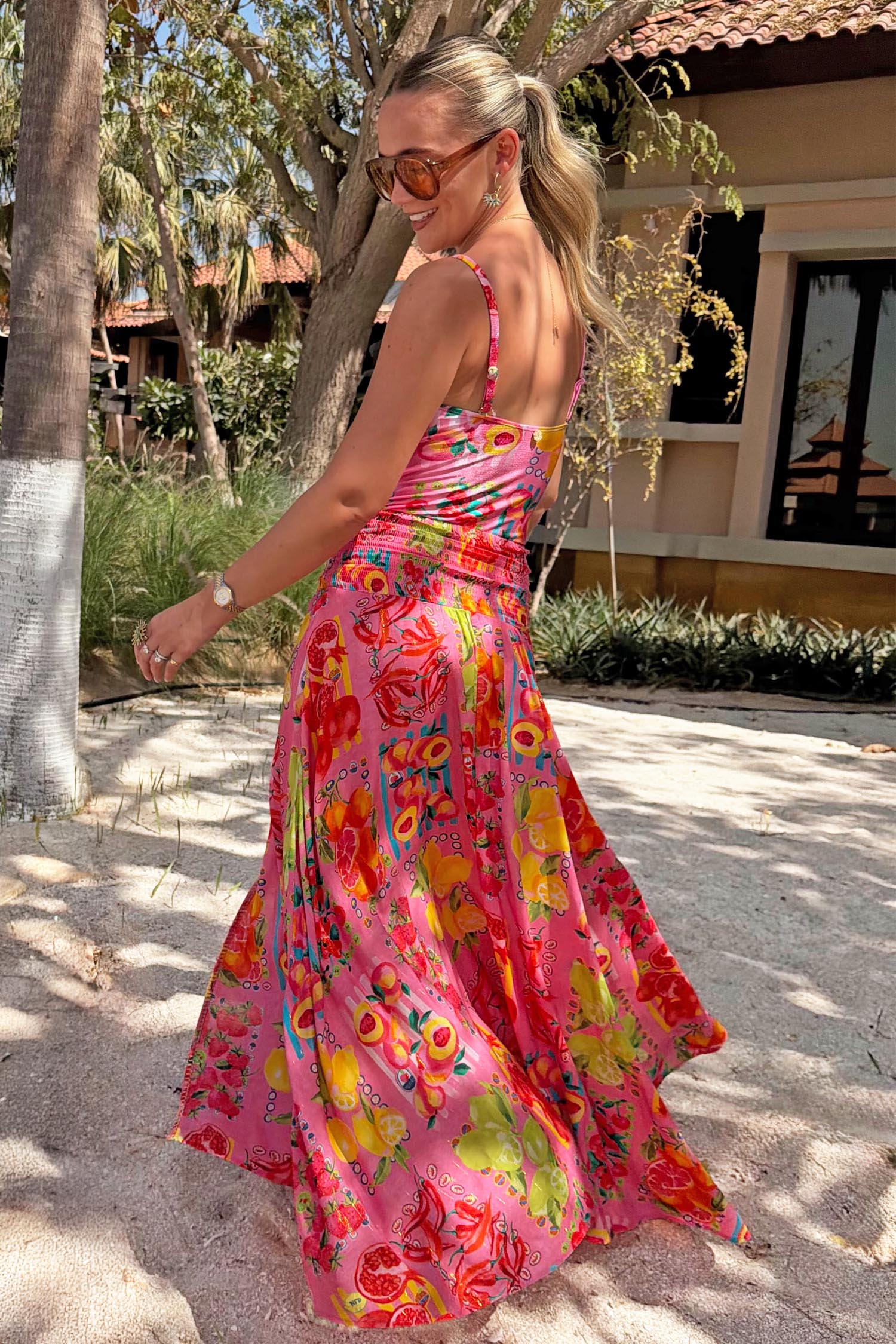 Pink Fruit Stamps Skirt - Image 4