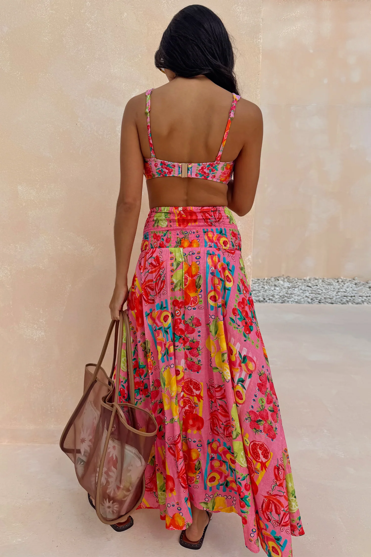 Pink Fruit Stamps Skirt - Image 8