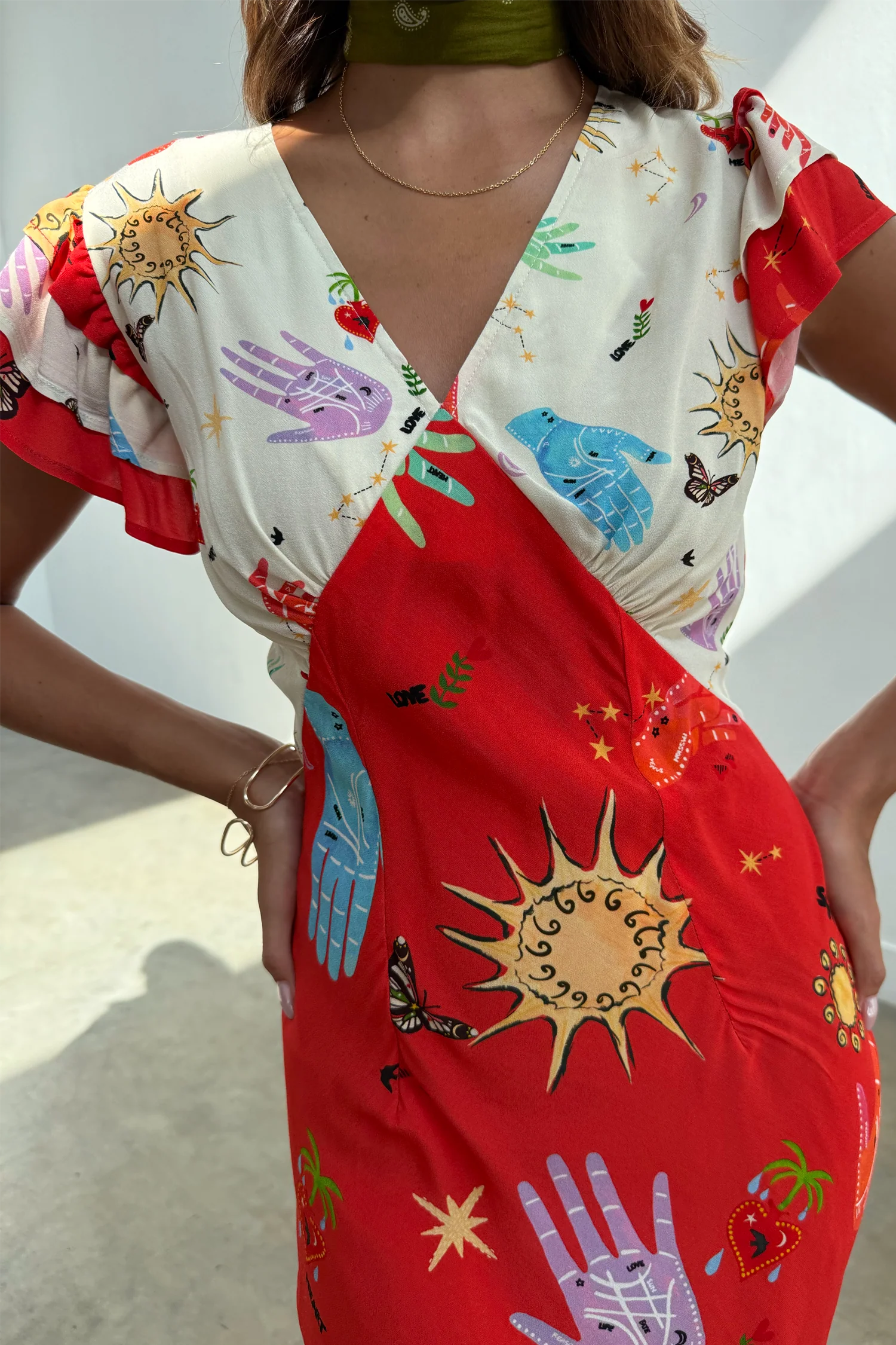 Red Celestial Midi Dress - Image 4