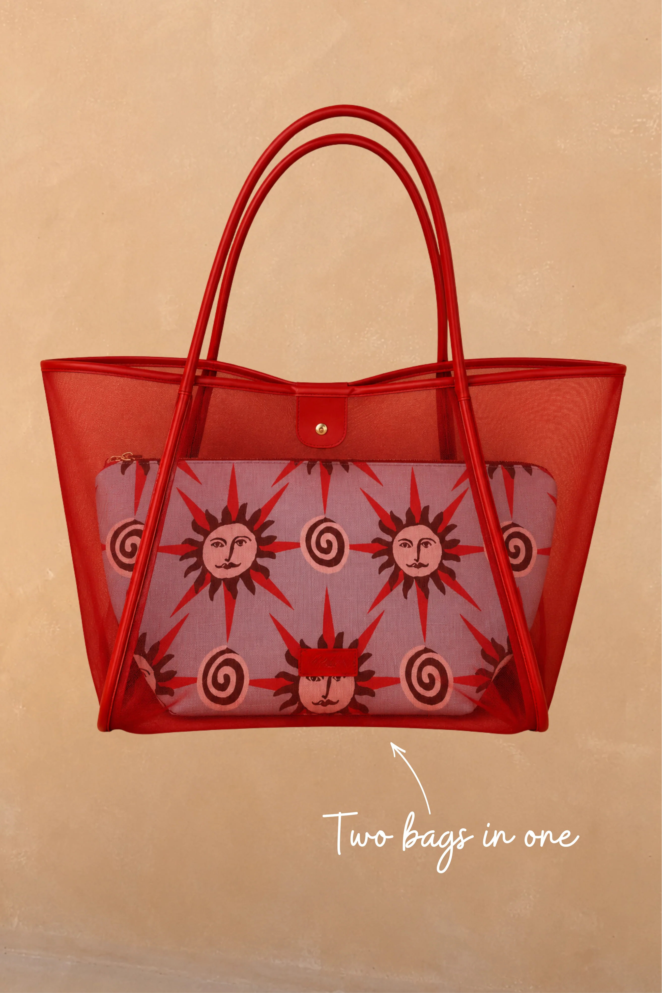 Red Mesh Tote Bag - Image 2