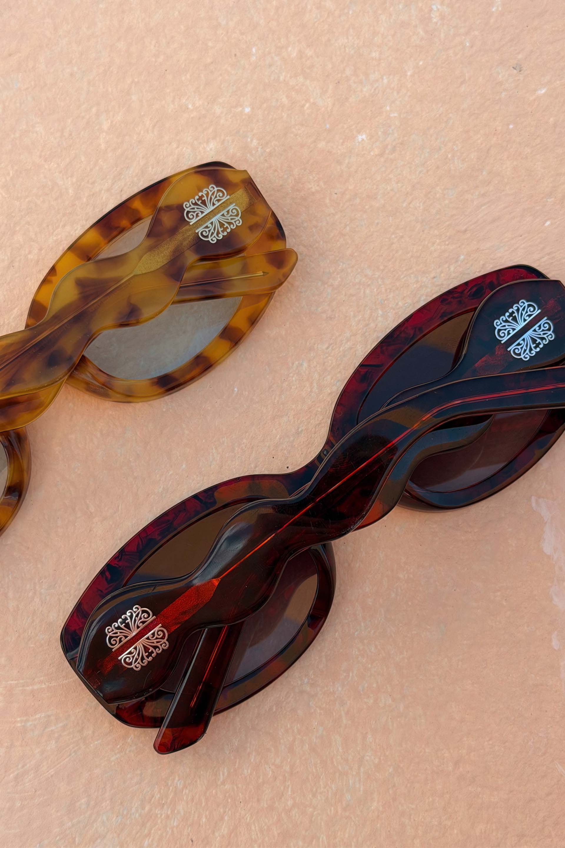 Red Wiggle Arm Acetate Sunglasses - Image 2
